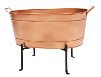 Wrought Iron Plant Stand with Copper Planter Container